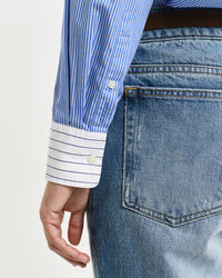 Relaxed Fit Mixed Stripe Poplin Shirt