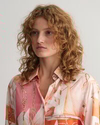 Relaxed Fit Sailing Print Silk Shirt