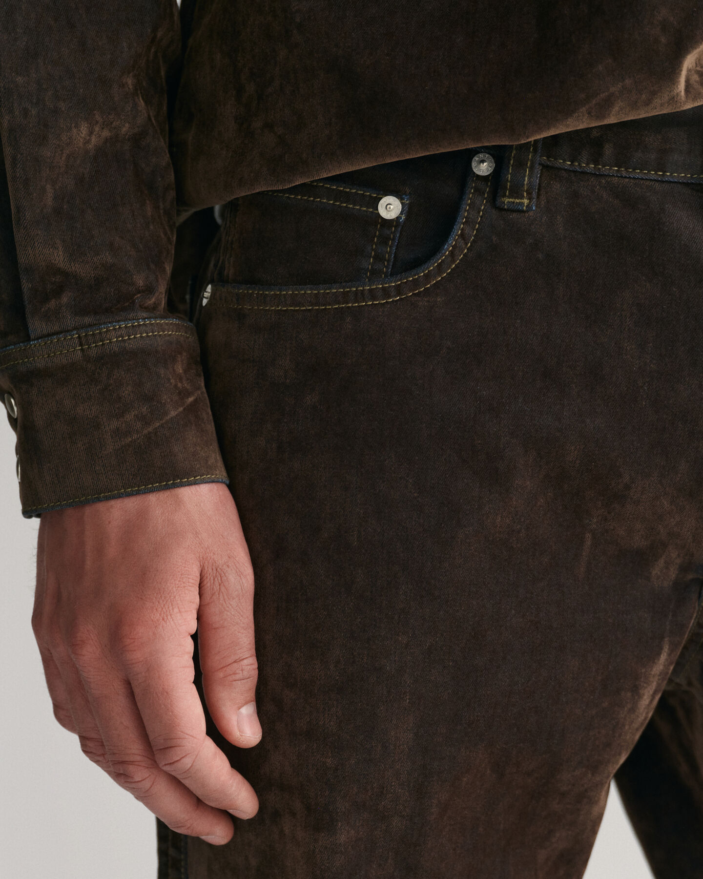 Relaxed Fit Flocked Velvet Jeans