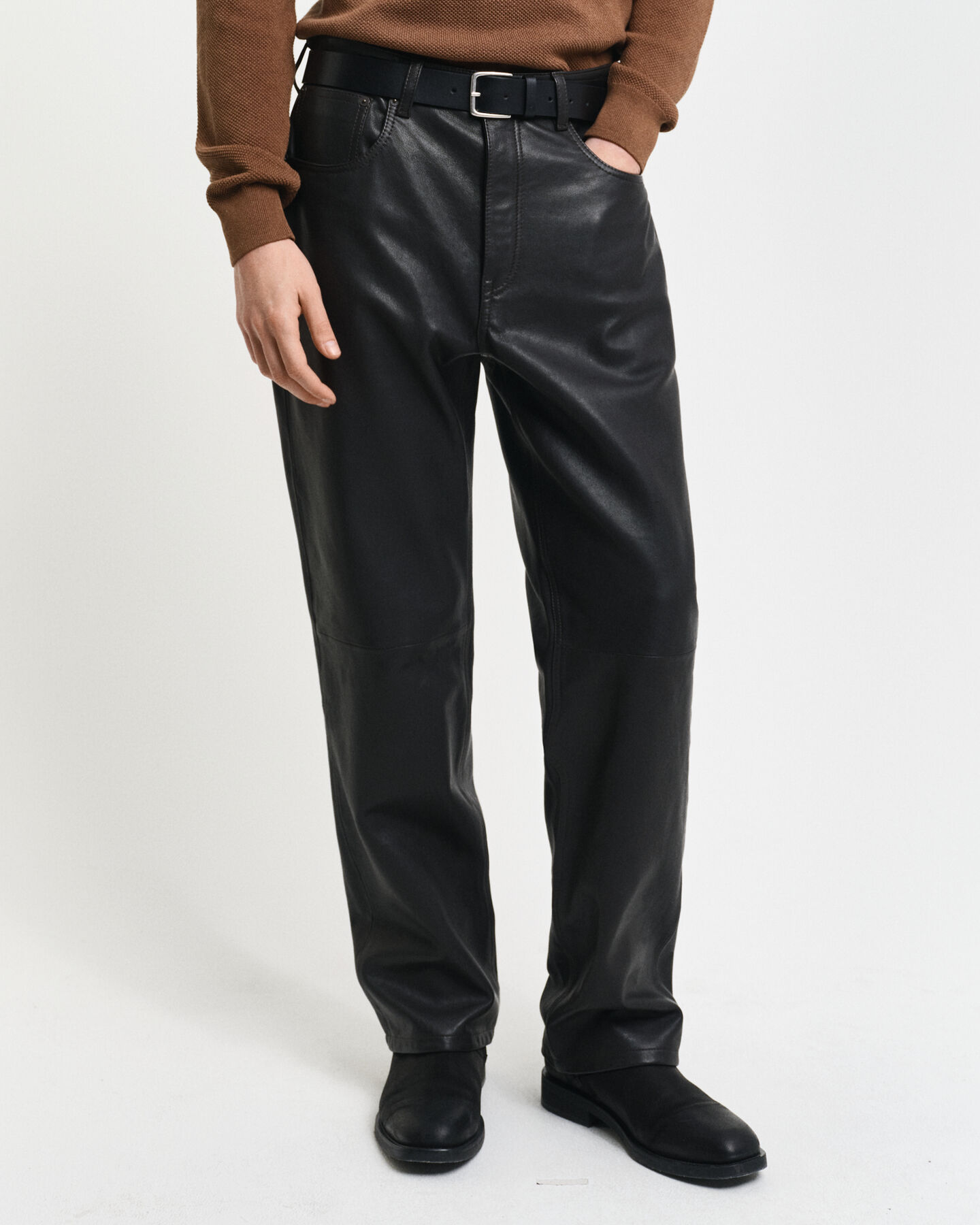 5-Pocket Leather Jeans