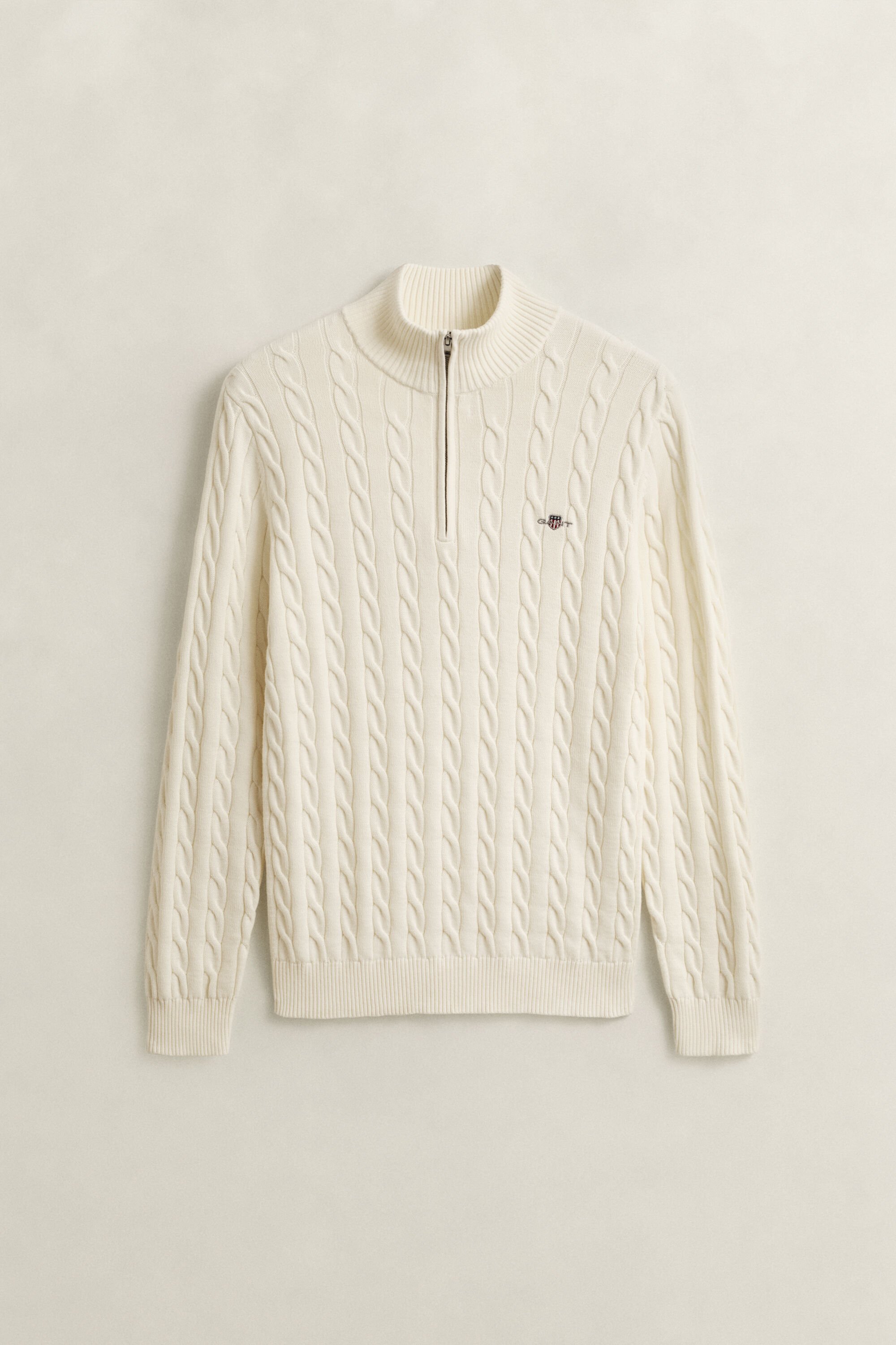 Cotton Cable Knit Half-Zip Sweater