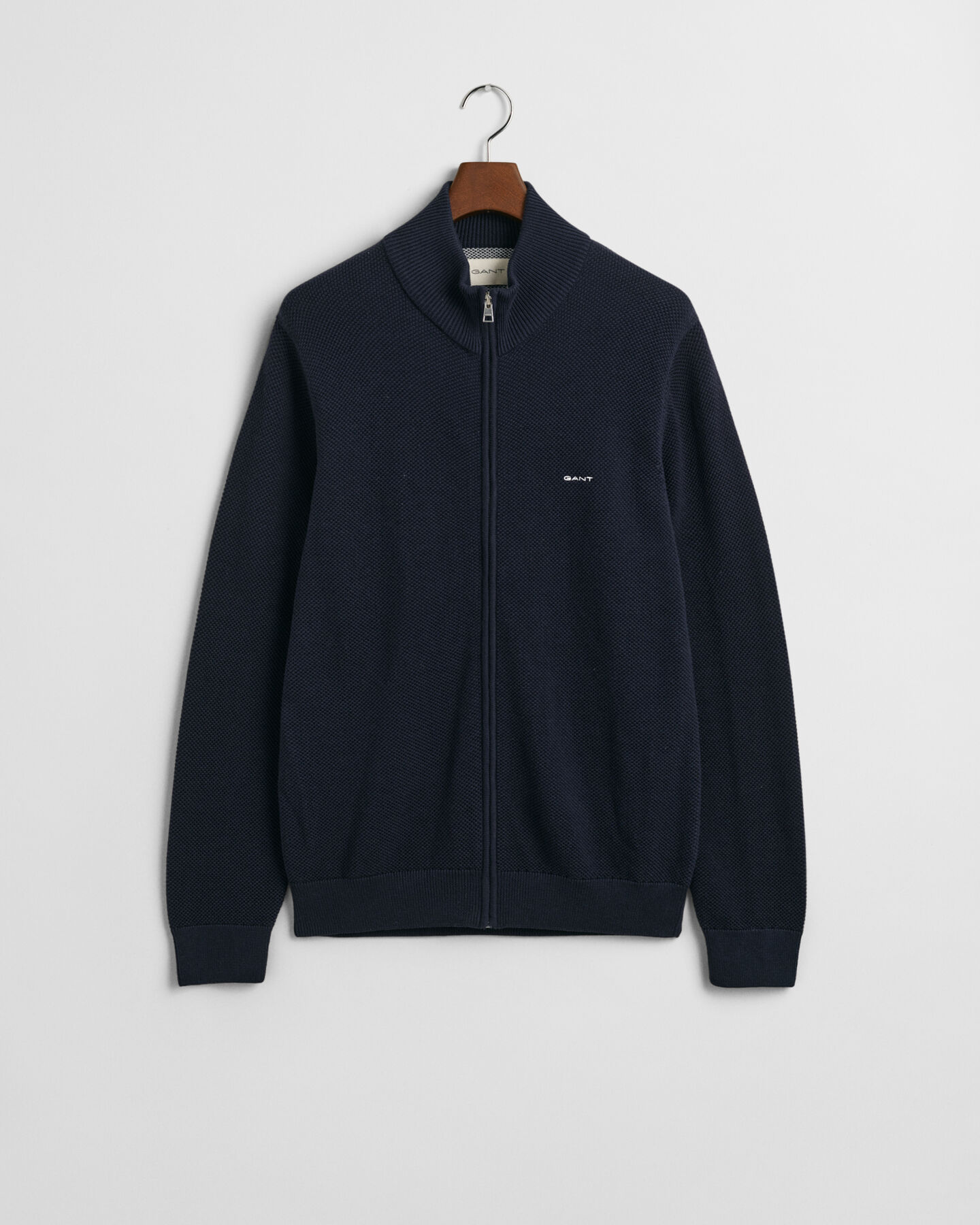 Cotton Piqué Zip Cardigan
