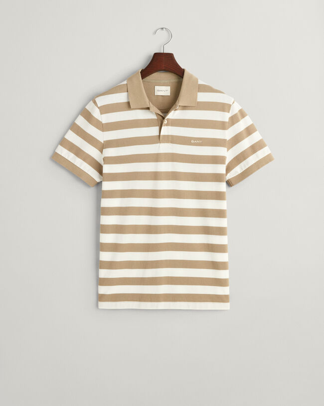 Wide Striped Piqué Polo Shirt