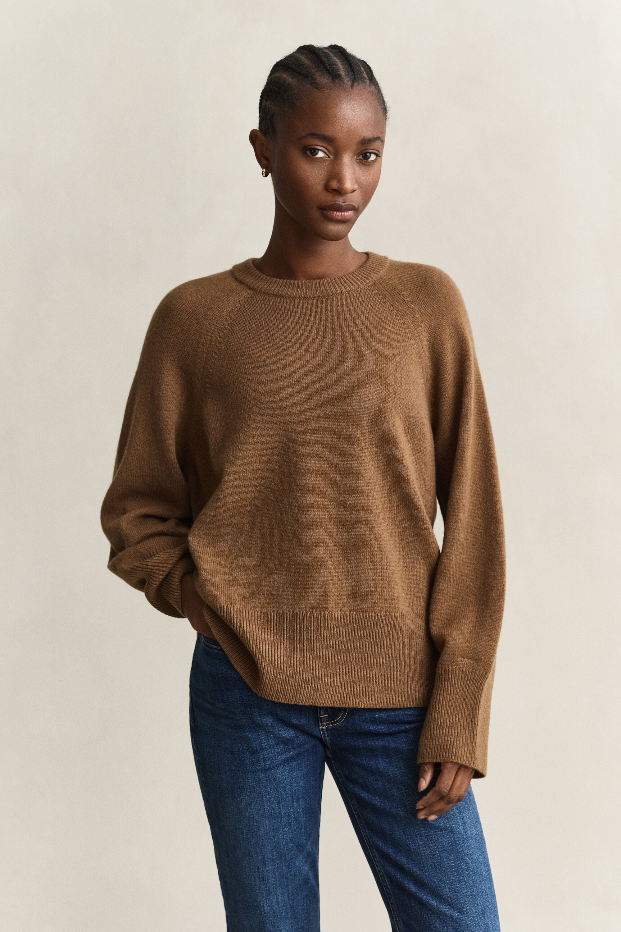 Wool Cashmere Crew Neck Sweater