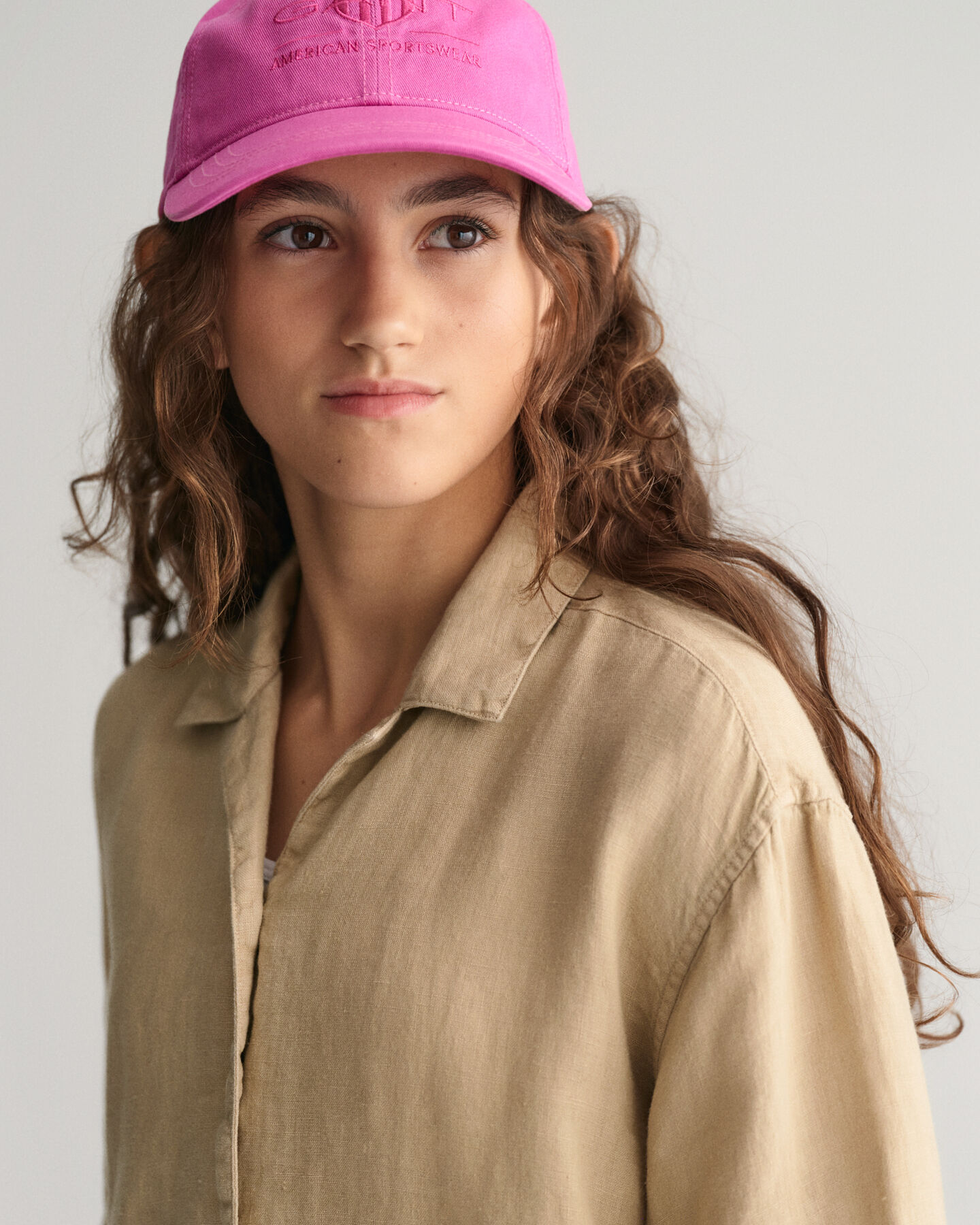 Teen Girls Boxy Linen Short Sleeve Shirt
