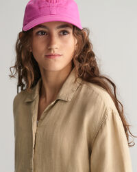 Teen Girls Boxy Linen Short Sleeve Shirt