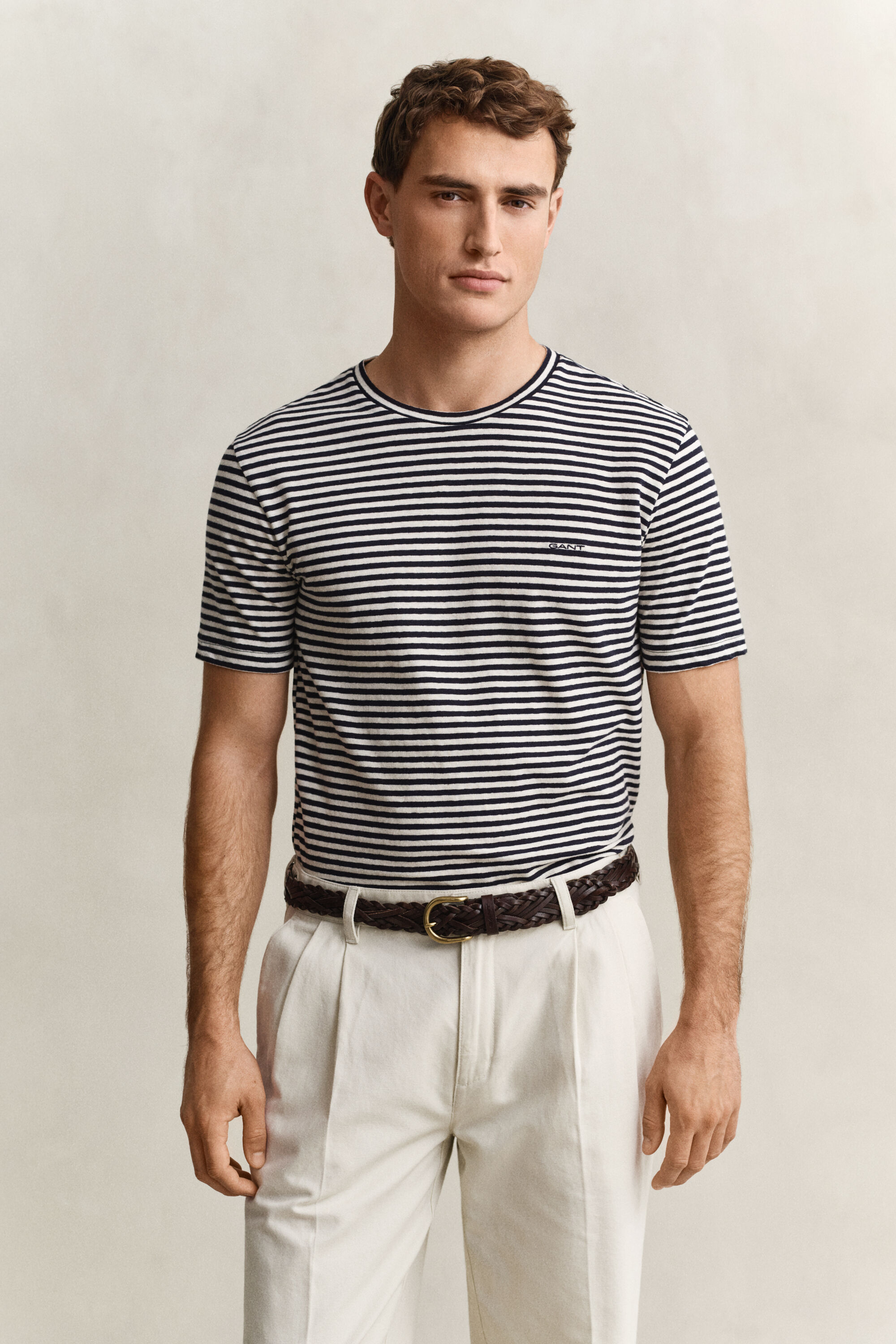 Striped Cotton Linen T-Shirt