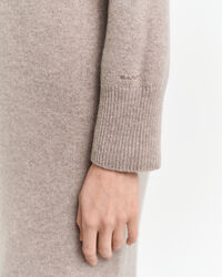 Herringbone Detail Turtleneck Dress