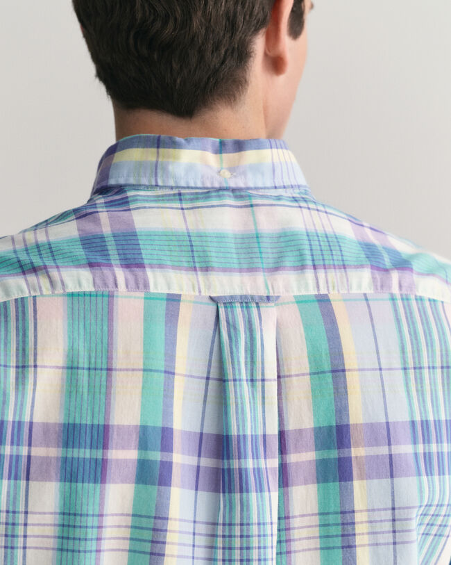 Regular Fit Colorful Madras Short Sleeve Shirt