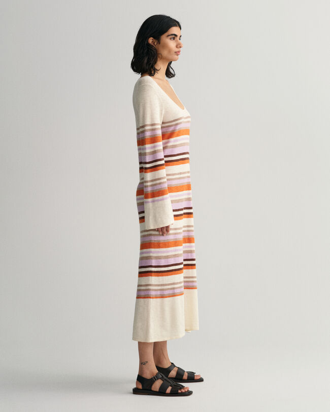 Multi Stripe Crew Neck Dress