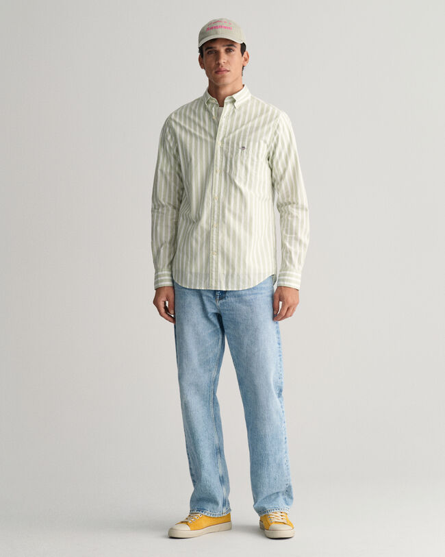 Regular Fit Wide Striped Poplin Shirt