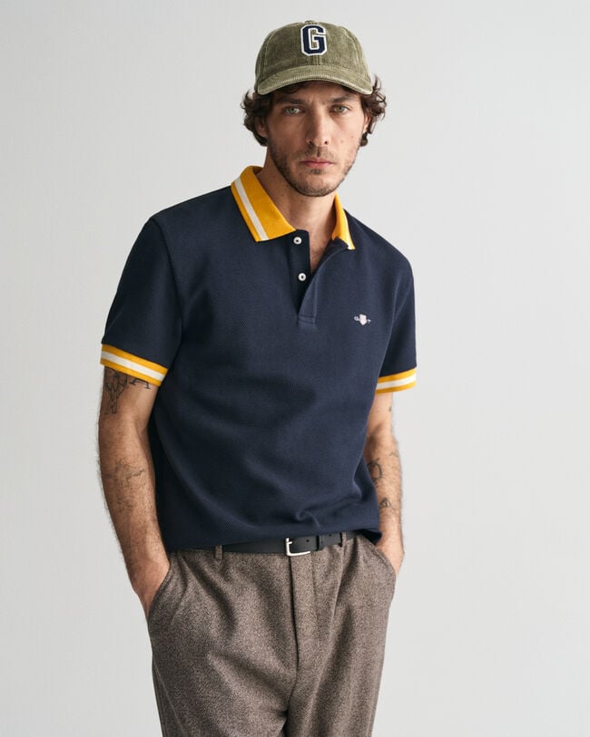 Popcorn Textured Piqué Polo Shirt