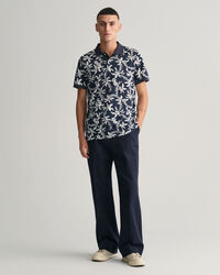 Palm Lei Print Piqué Polo Shirt