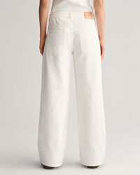 Low-Waisted Wide Leg White Jeans
