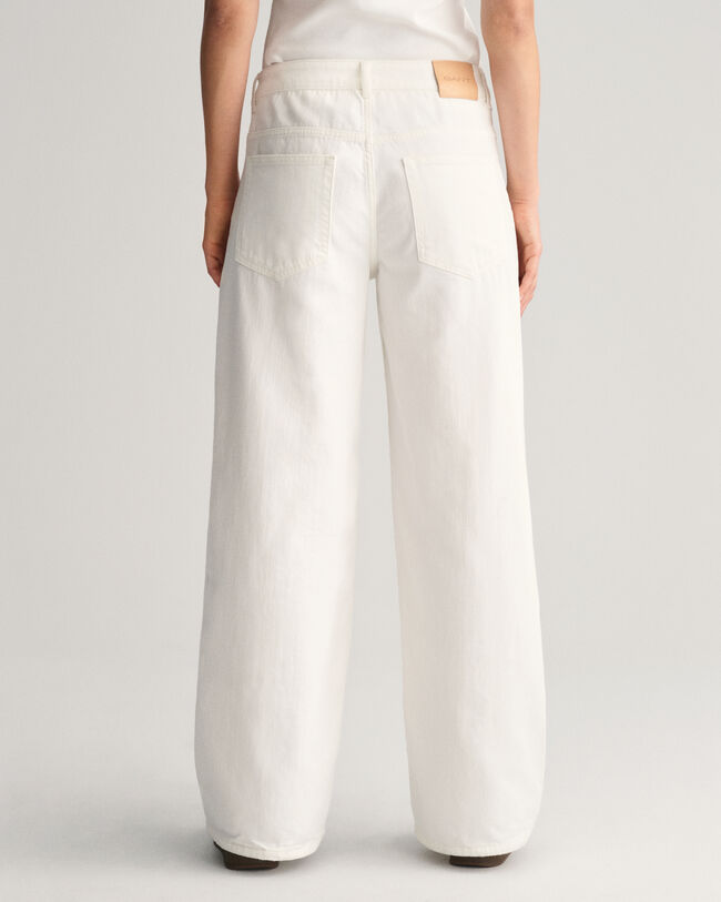Low-Waisted Wide Leg White Jeans