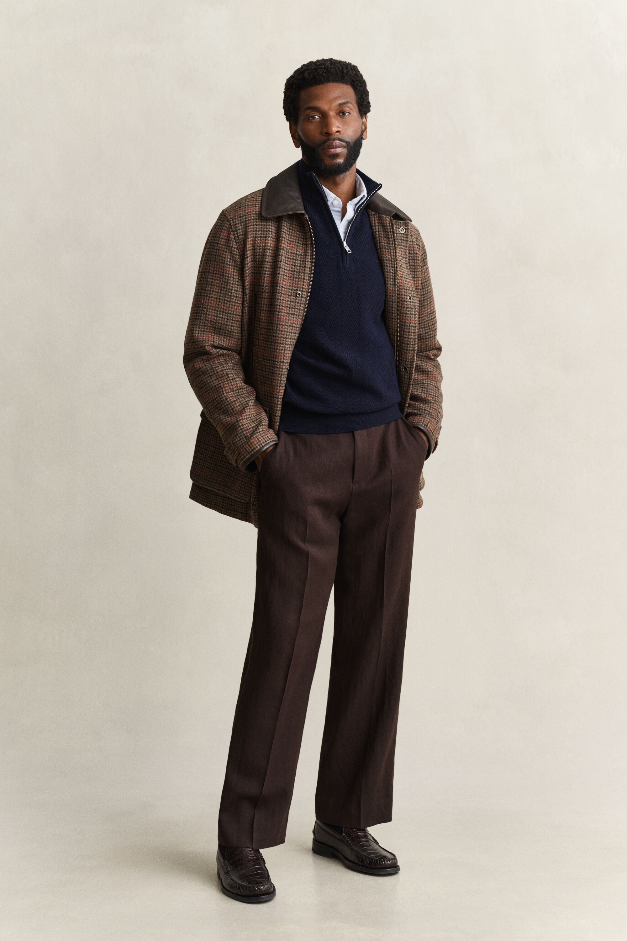 Herringbone Half-Zip Sweater