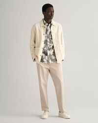 Regular Fit Sunflower Print Cotton Linen Shirt