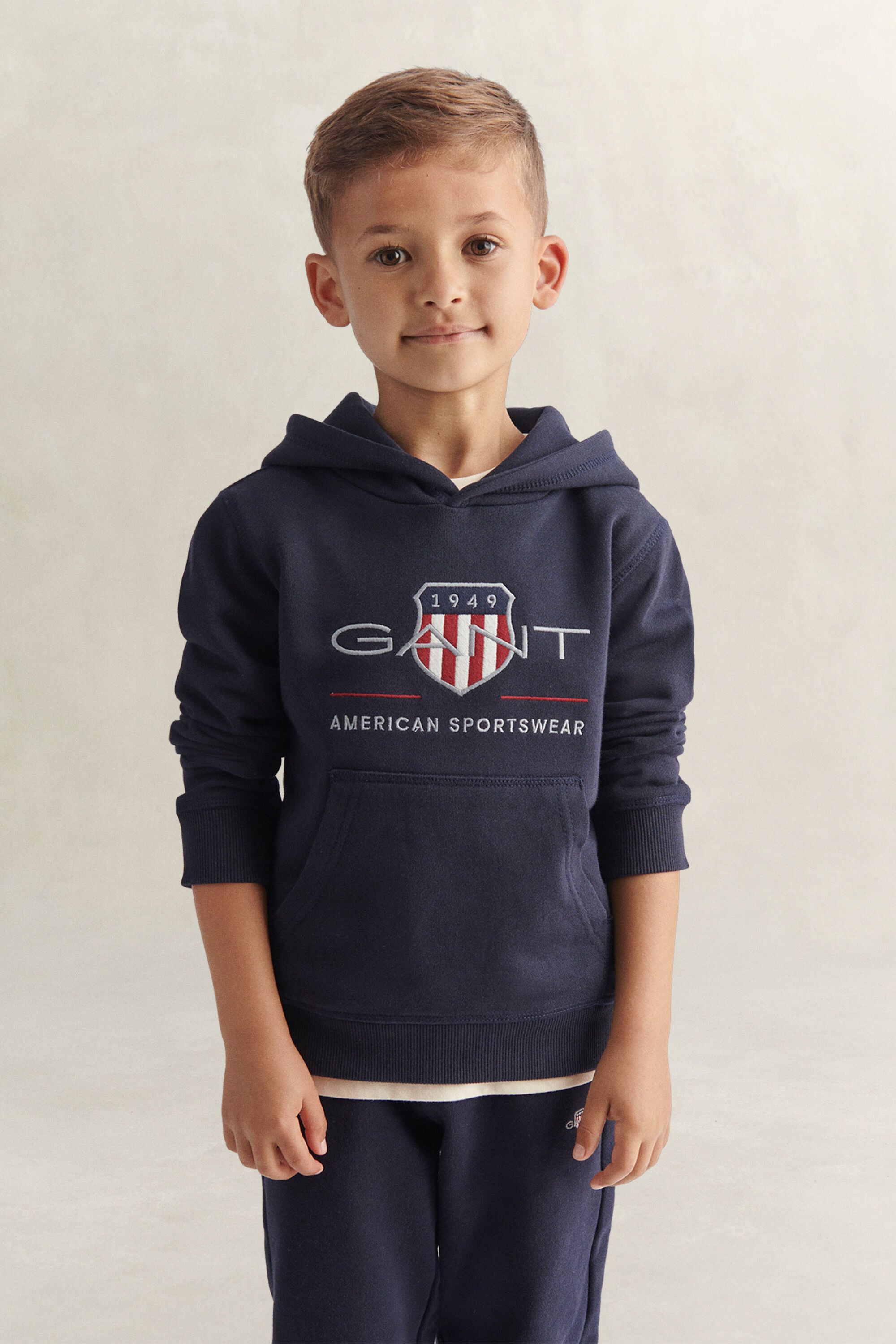 Kids Archive Shield Hoodie — EVENING BLUE