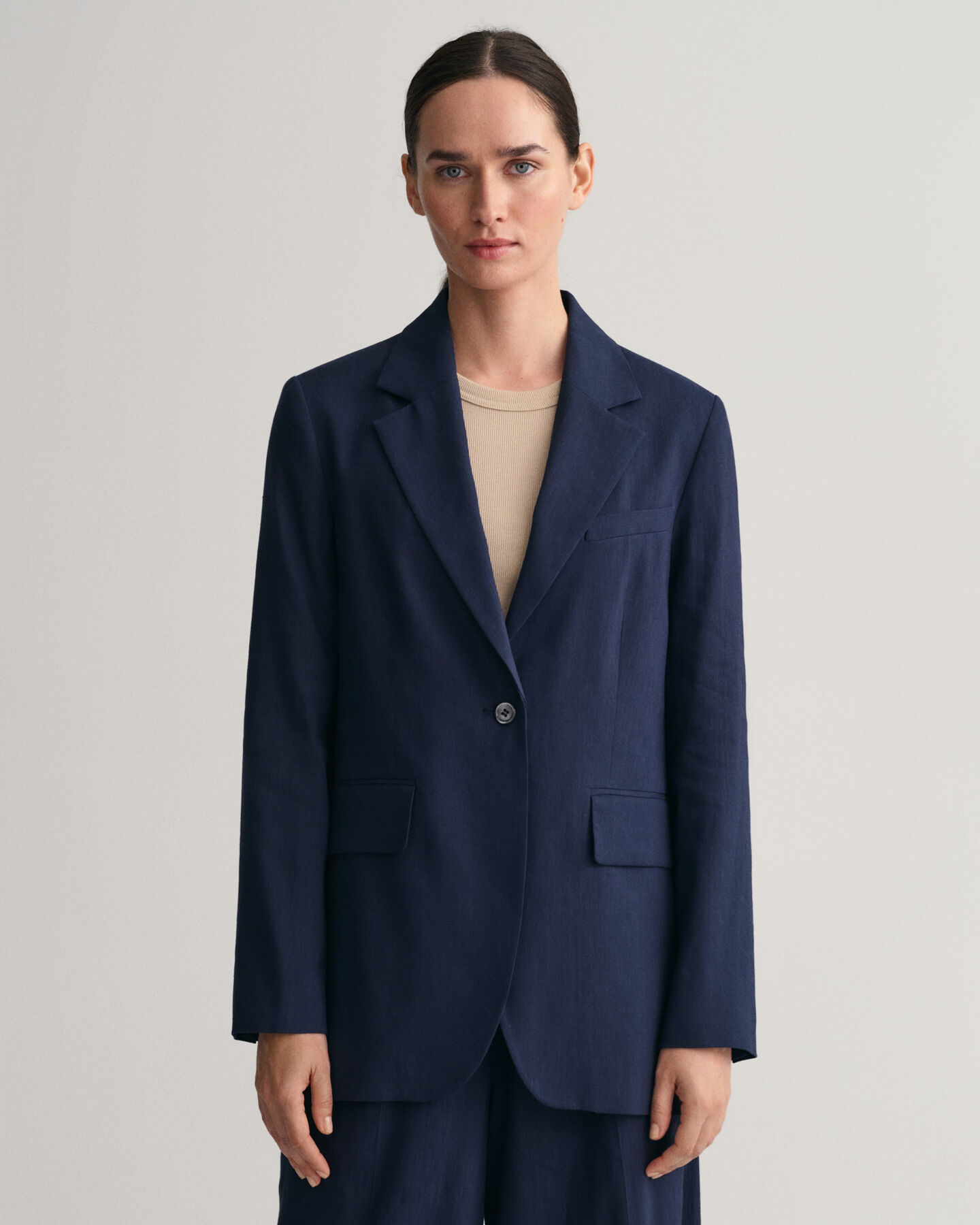 Regular Fit Stretch Linen Blazer