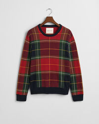 Checked Crew Neck Sweater