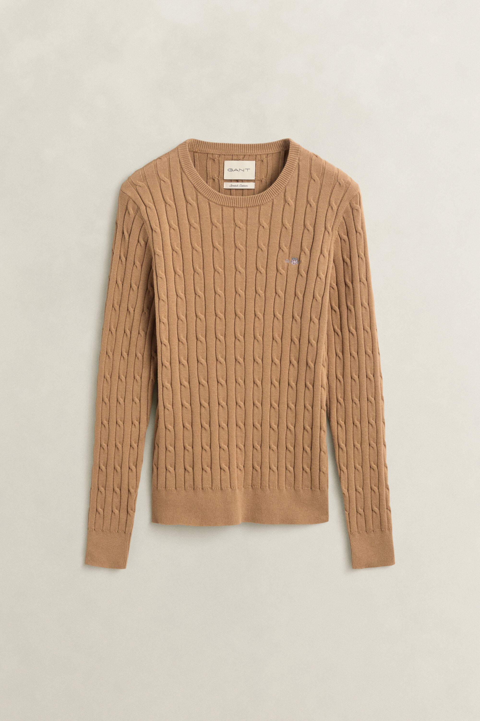 Classic Cable Knit Sweater — WARM KHAKI