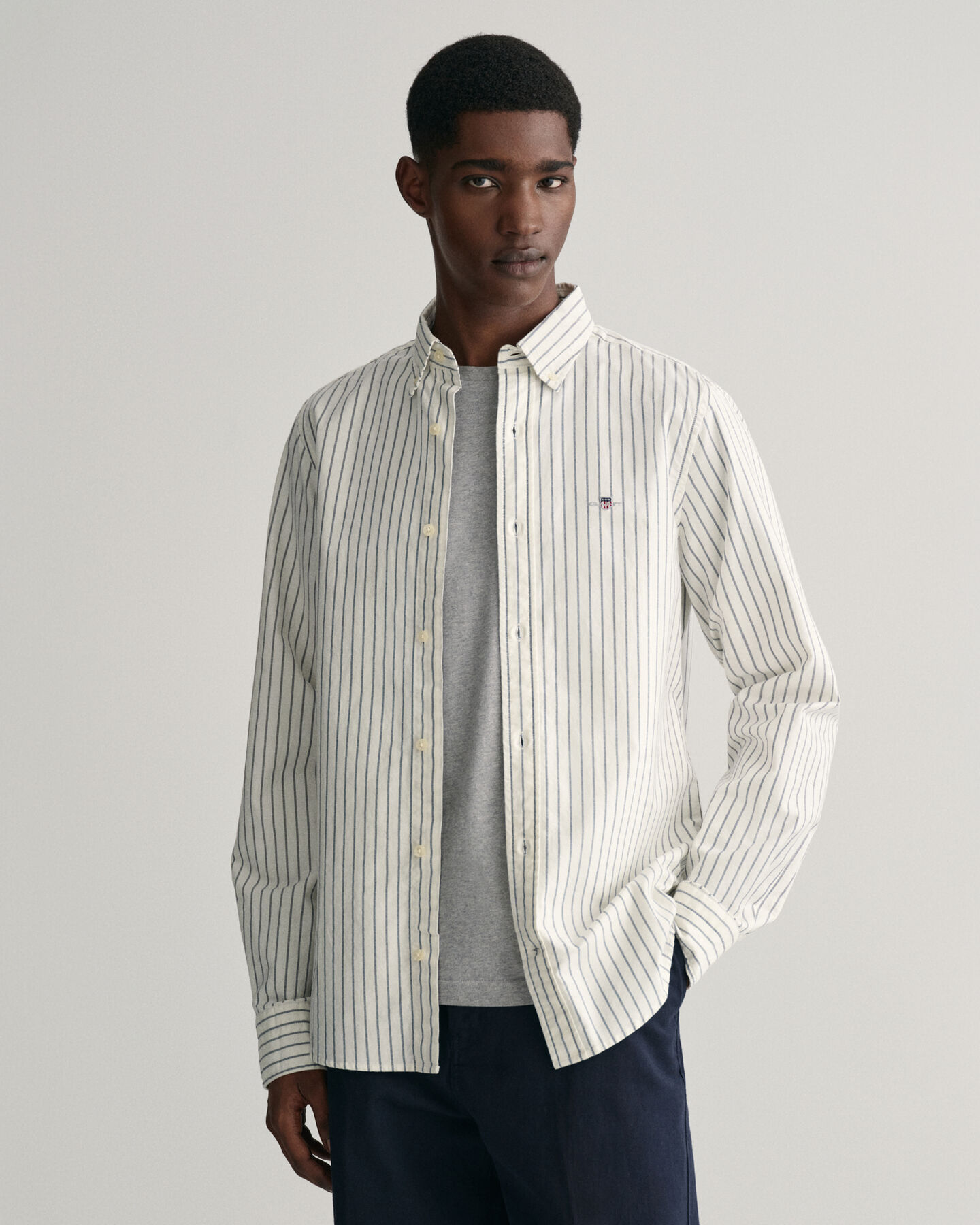 Slim Fit Striped Oxford Stretch Shirt - GANT 
