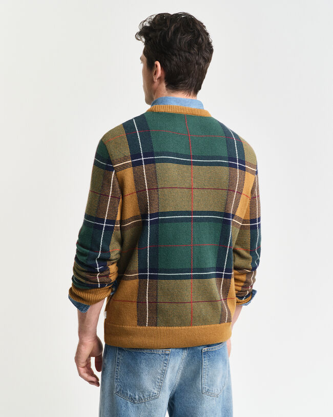 Checked Crew Neck Sweater