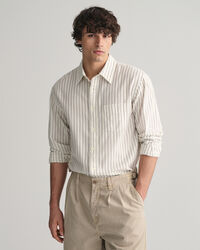 Relaxed Fit Pinstriped Seersucker Shirt