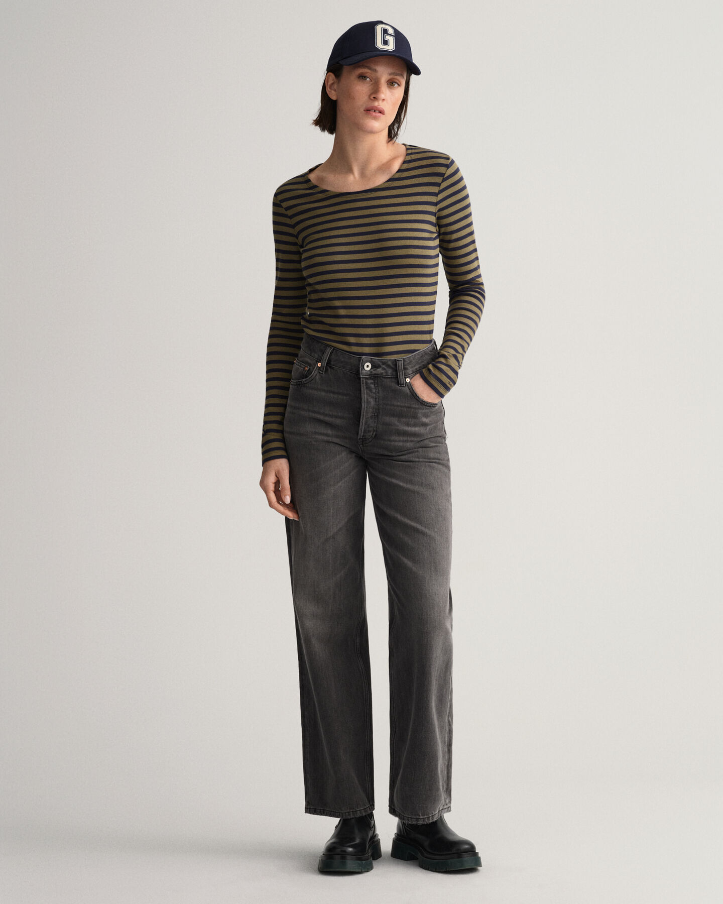 Striped Long Sleeve Ribbed T-Shirt