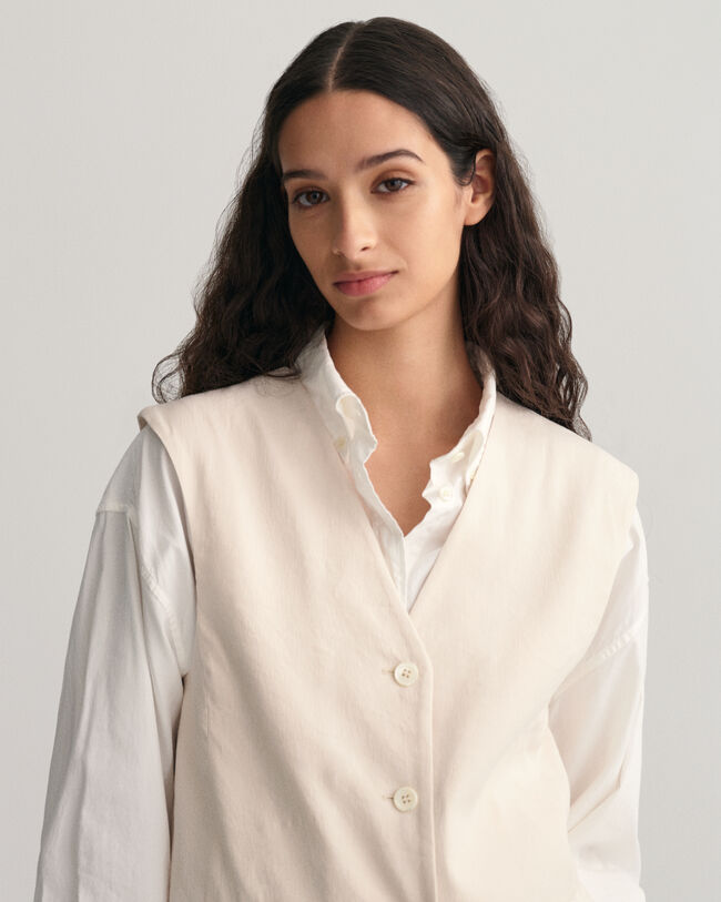 Regular Fit Stretch Linen Waistcoat