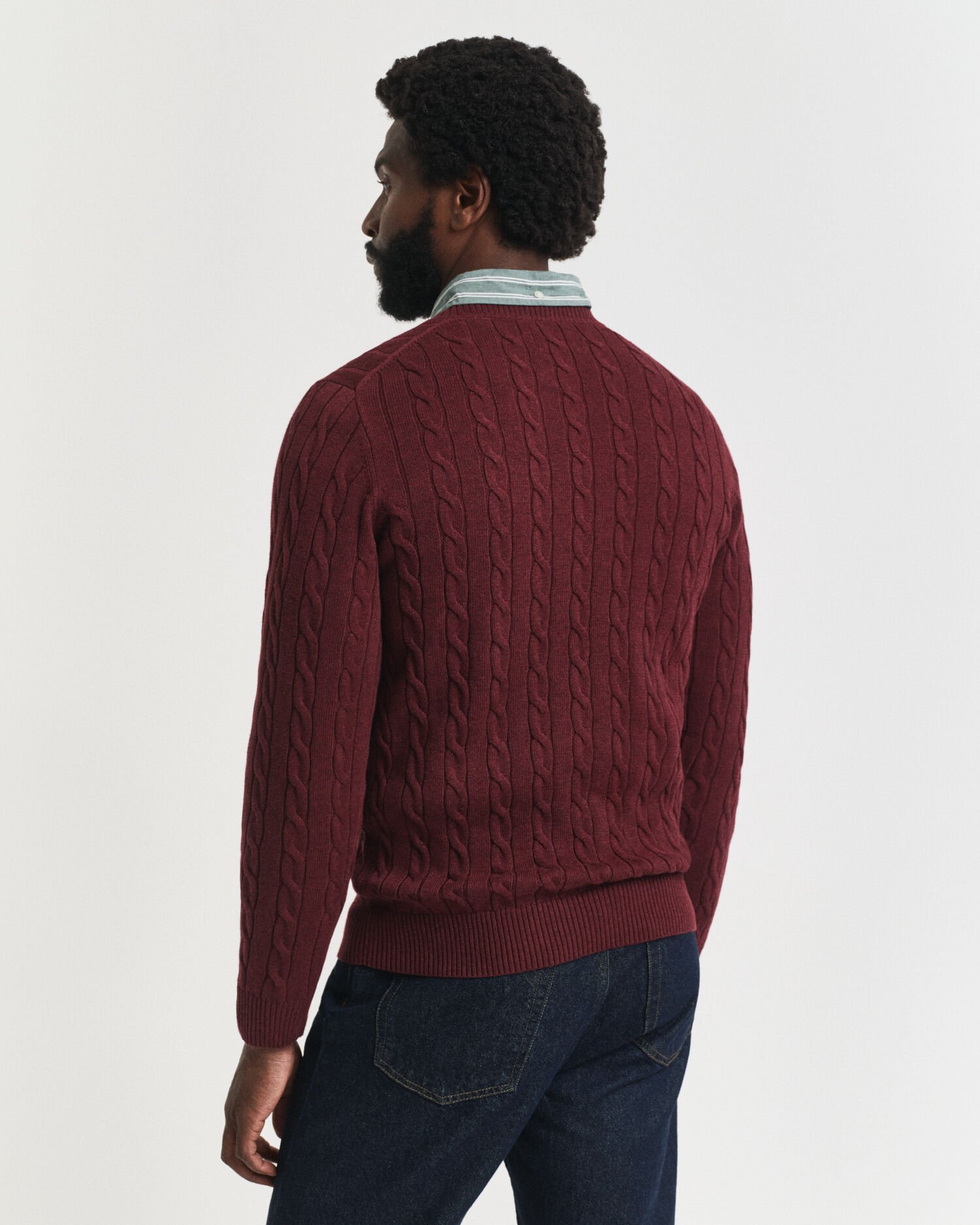 Cotton Cable Knit Crew Neck Sweater