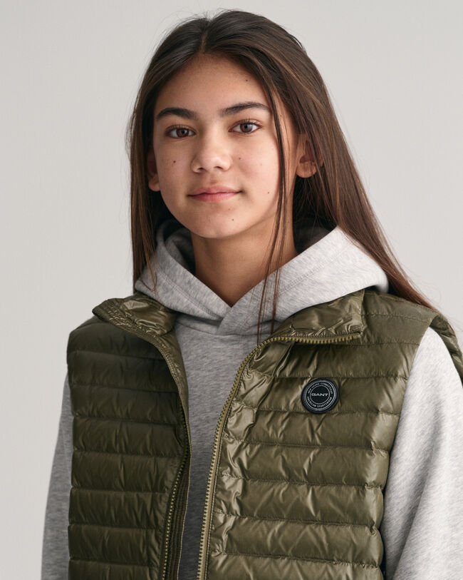 Teens Shiny Lightweight Padded Down Vest