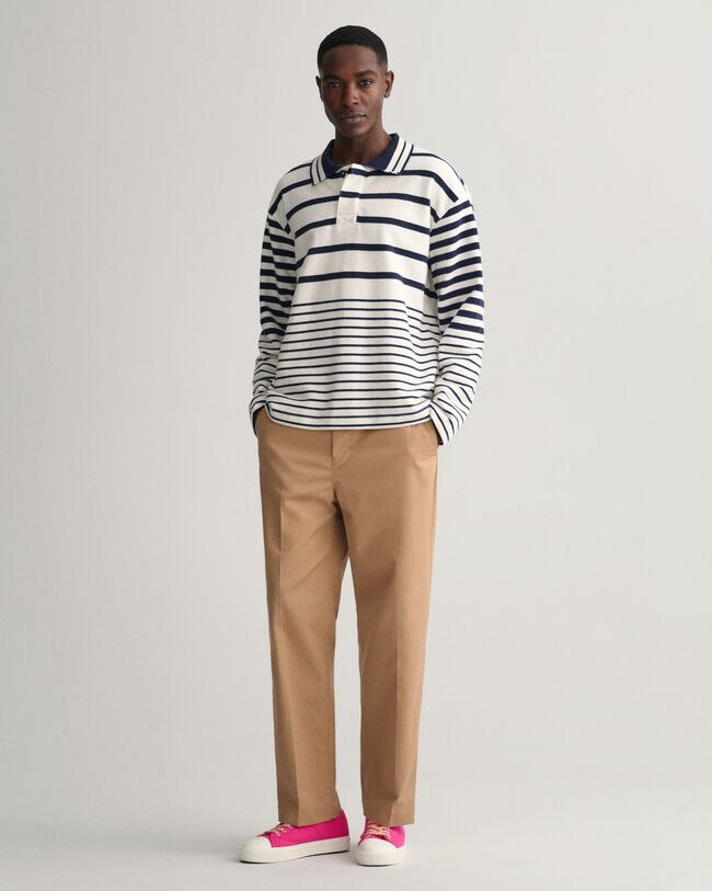 Striped Collared Heavy Knit Rugger