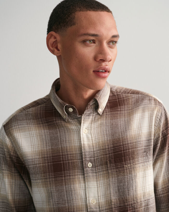 Regular Fit Shadow Check Flannel Shirt