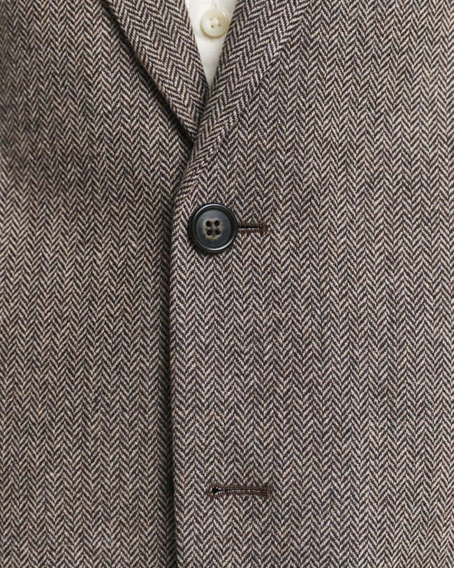 Slim Fit Flannel Herringbone Suit Jacket