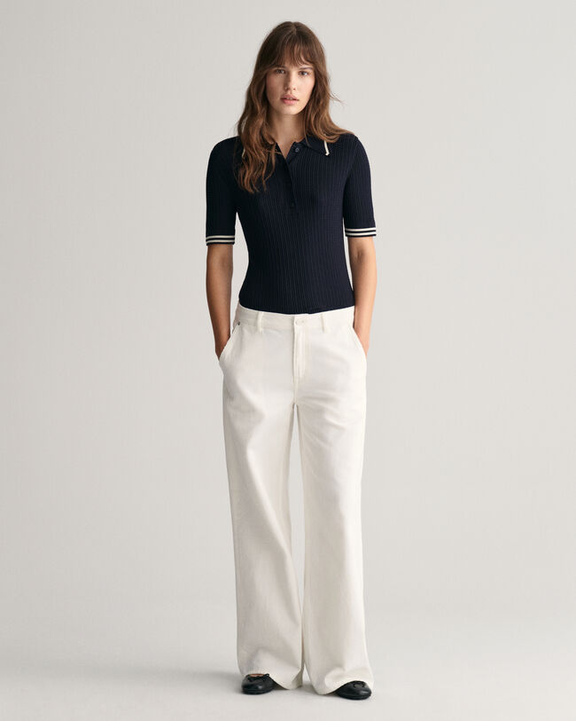 Mini Cable Knit Polo Sweater