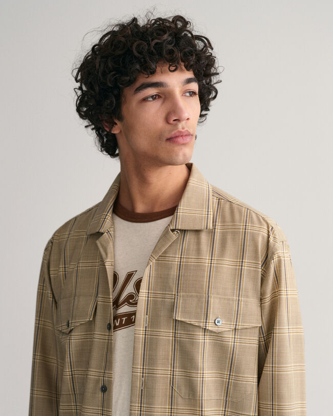 Relaxed Fit Wool Checked Shirt