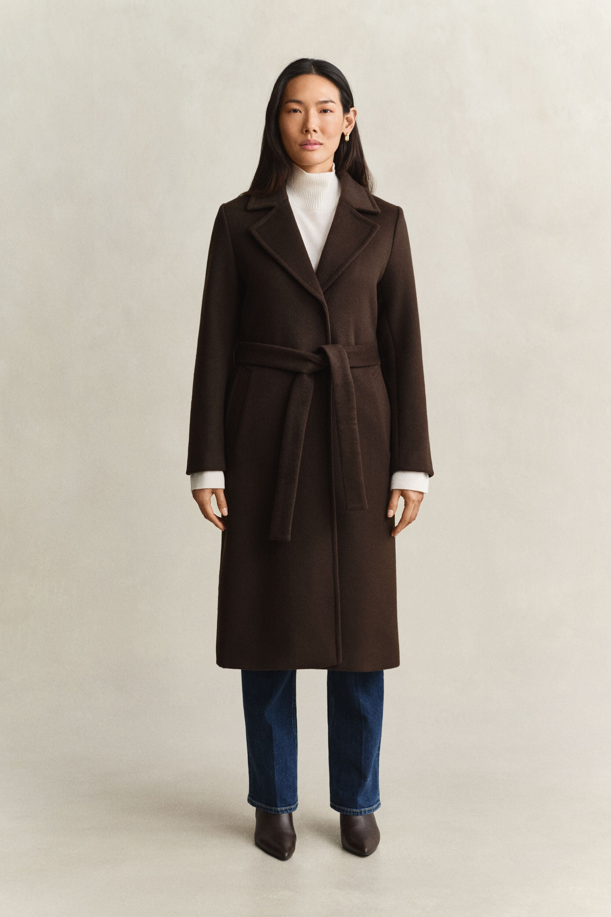 Belted Wool Blend Coat