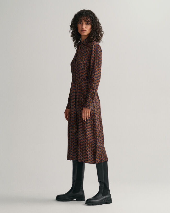 Slim Fit Geometric Shirt Dress