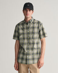 Regular Fit Checked Poplin Short Sleeve Shirt