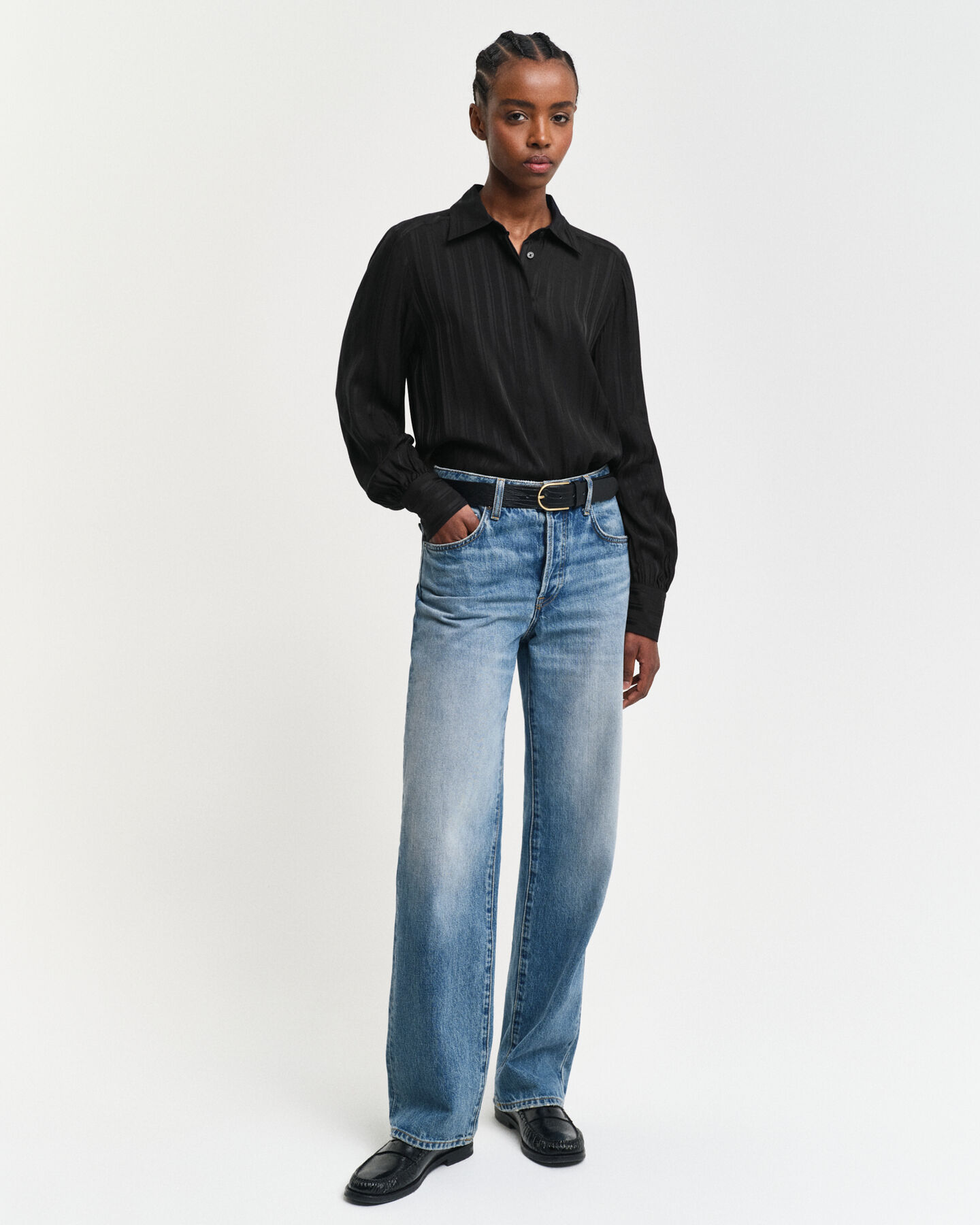 Regular Fit Striped Satin Shirt