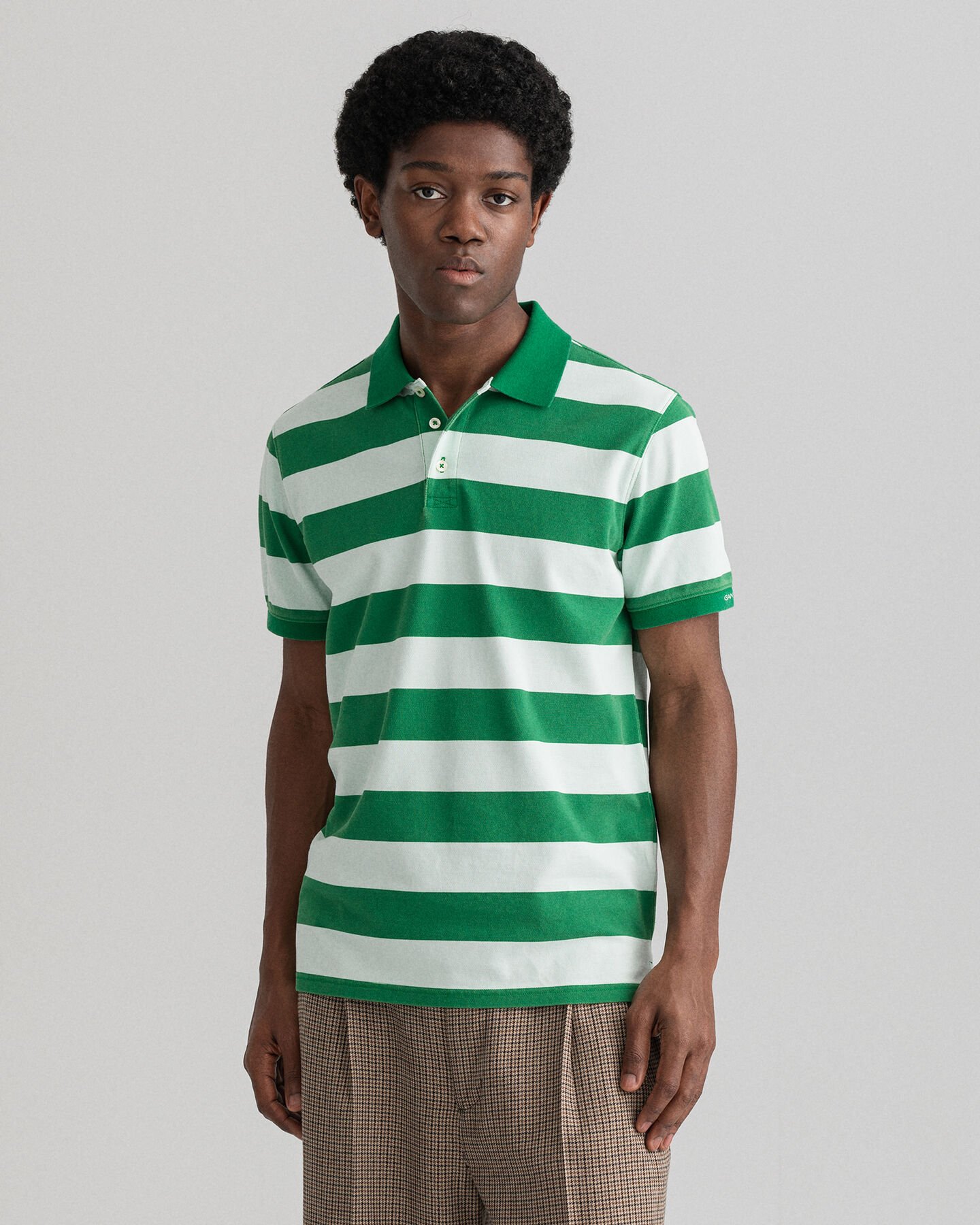 Printed Barstripe Piqué Polo Shirt