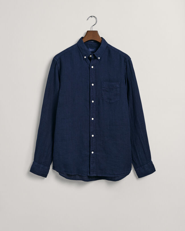 Regular Fit Garment-Dyed Linen Shirt