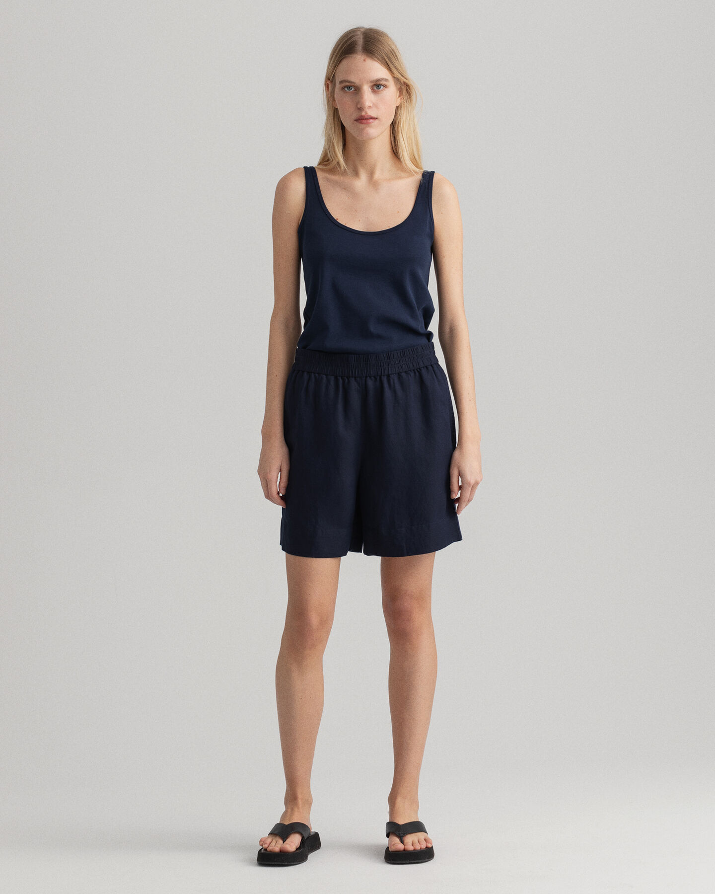 Linen Viscose Pull-On Shorts