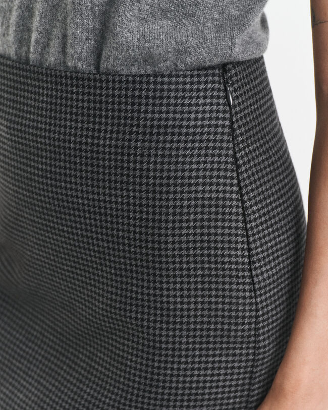 Midi Checked Wool Pencil Skirt