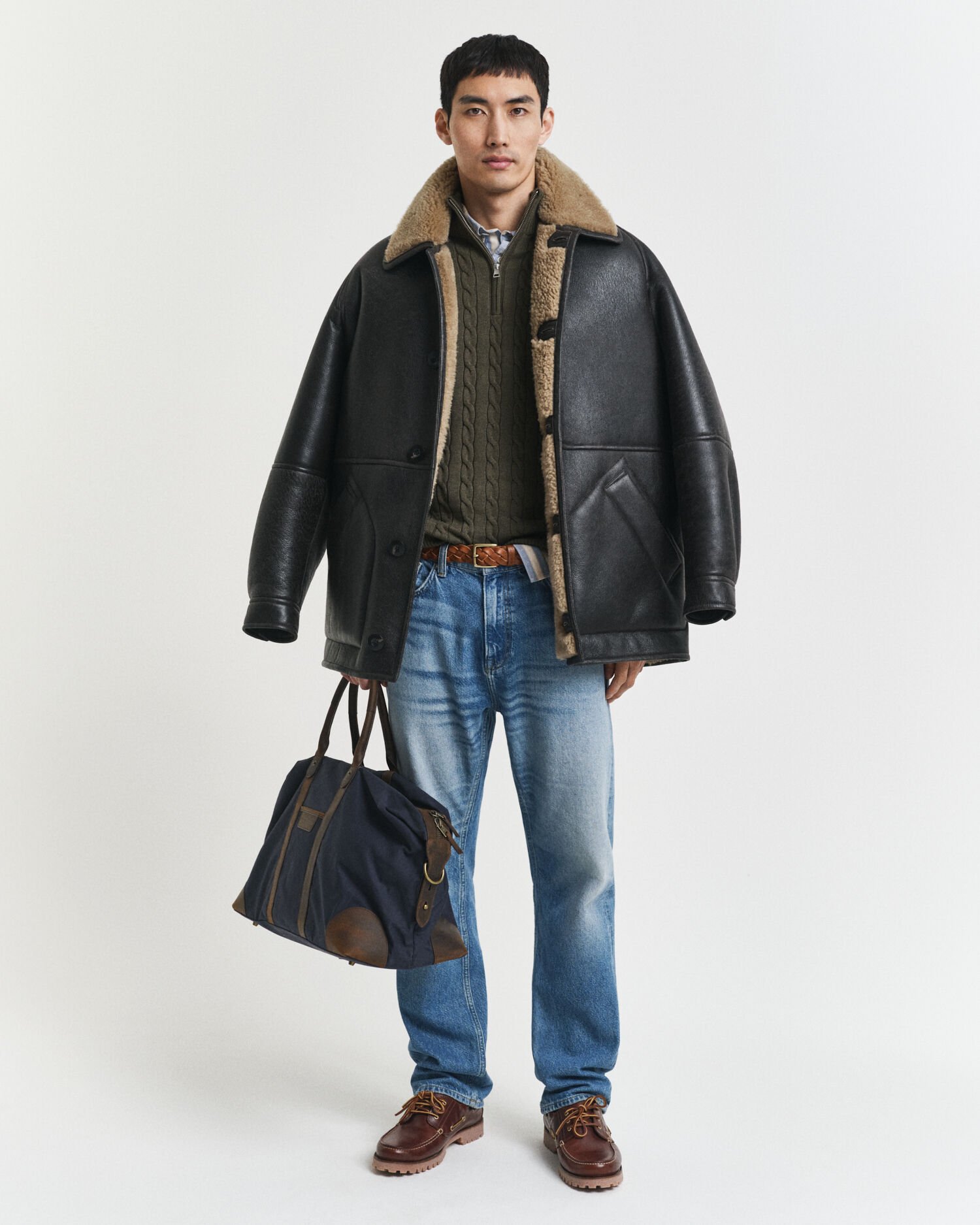 Cotton Cable Knit Half-Zip Sweater