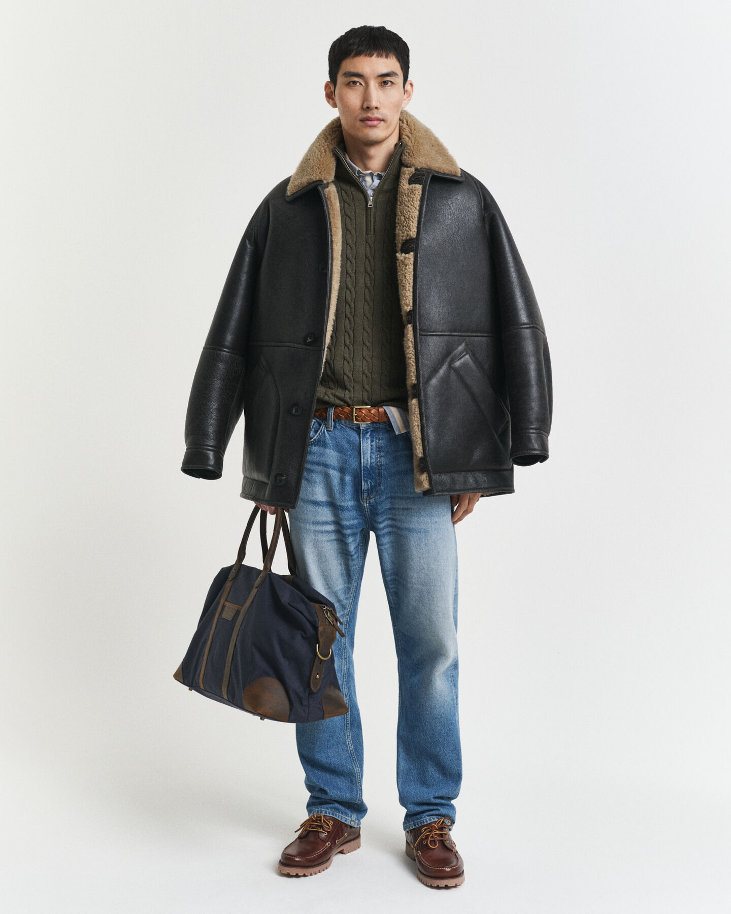 Cotton Cable Knit Half-Zip Sweater