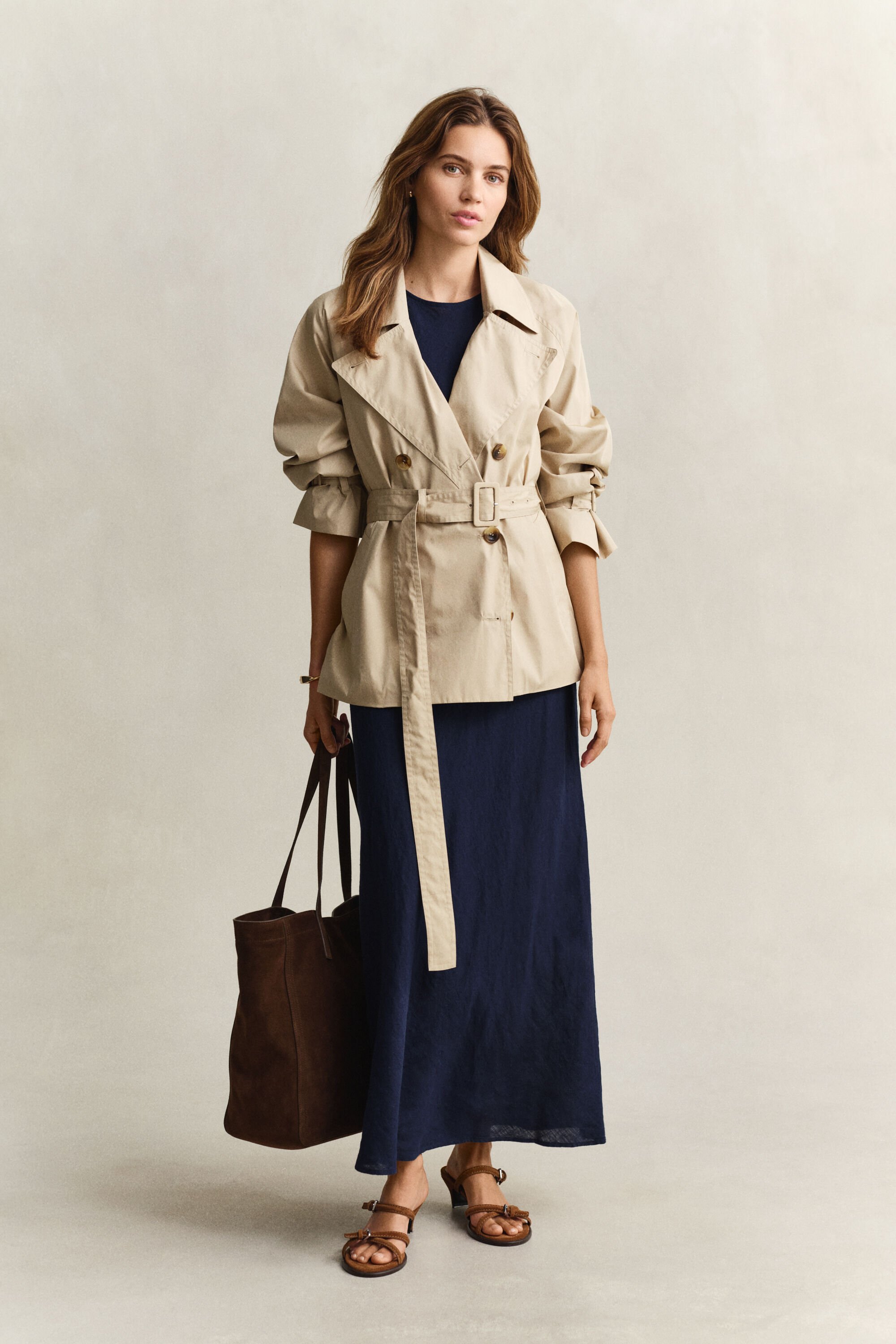 Bias Cut Linen Midi Dress