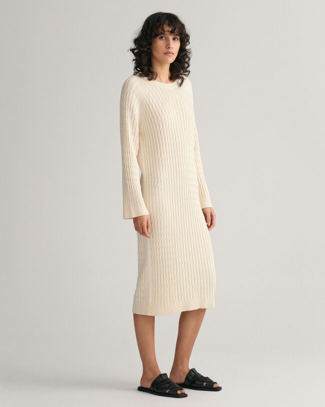Cable Knit Crew Neck Dress