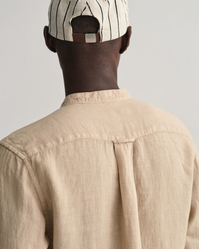 Regular Fit Garment-Dyed Linen Shirt